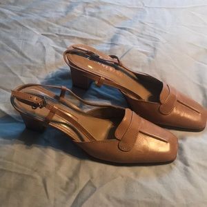 Tan leather heels